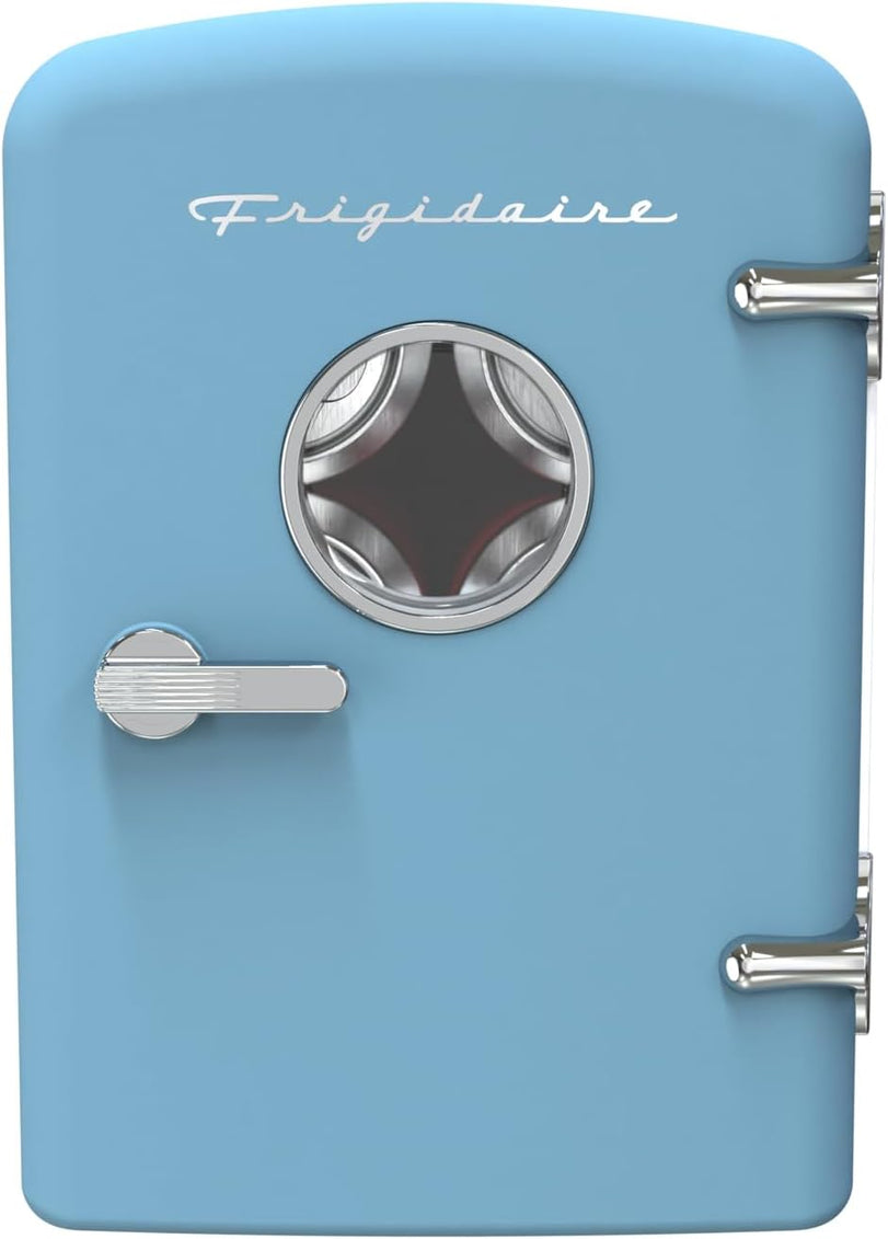 Retro 9-Can Mini Personal Fridge Portable Cooler for Car, Office