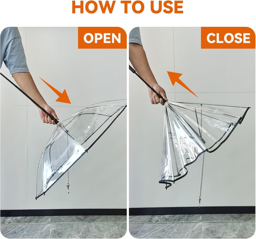 Dog Umbrella for Small Dogs, Clear Pet Umbrella with Leash, Keeps Pet Dry for Rainy Walks/Potty Trips