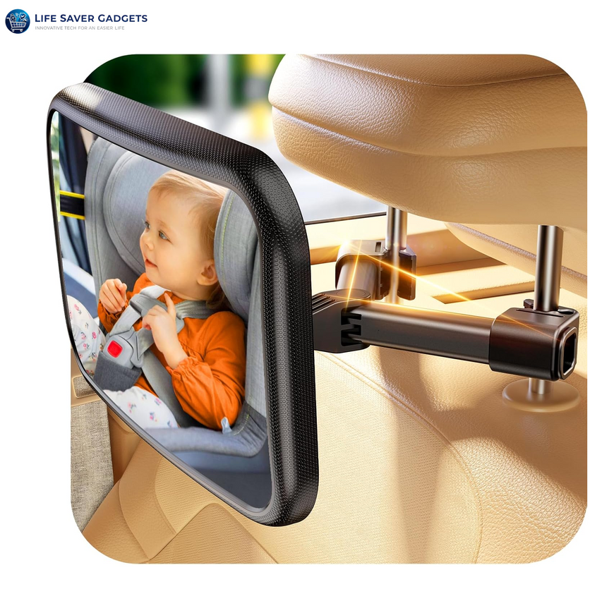 Baby Car Mirror for Baby Hook Clip Design Never Shake Baby Mirror for Car Seat