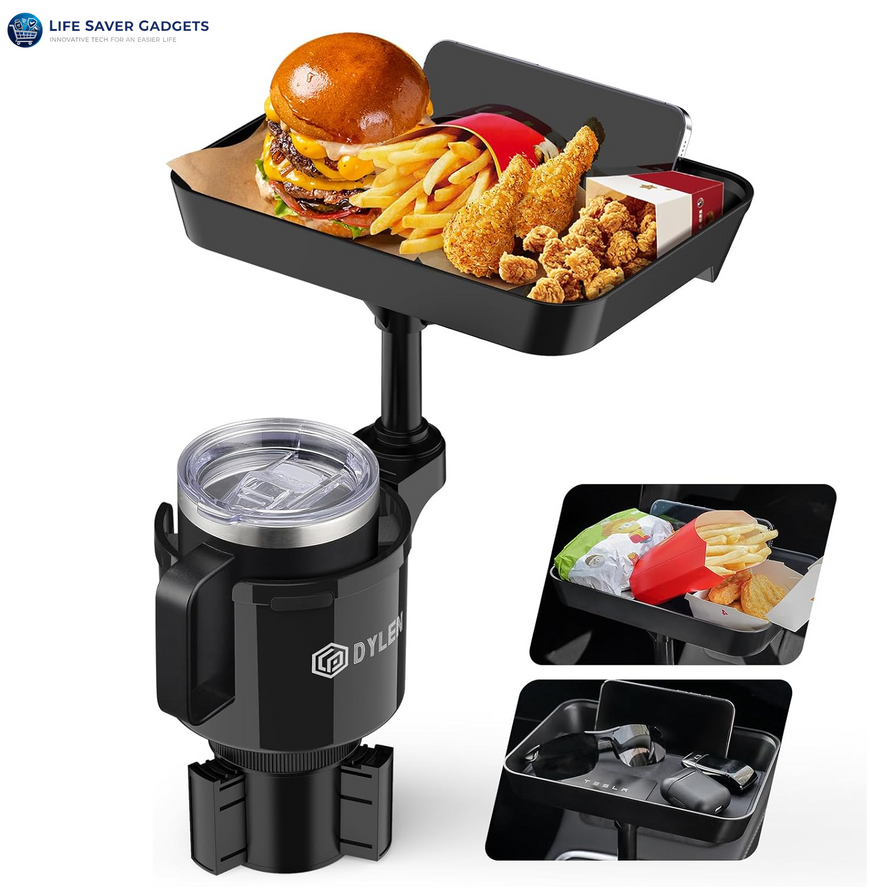 Car Cup Holder Tray, Cup Holder Expander Adapter for Car, 9.5”