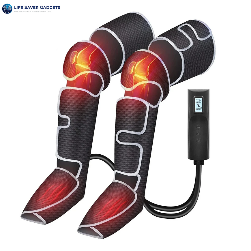 Leg Massager for Circulation, Air Compression Calf Knee Foot Massager with Heat