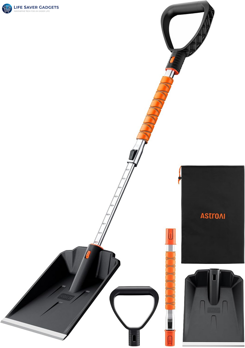 Lightweight Snow Shovel for Driveway, Extendable Snow Shovel