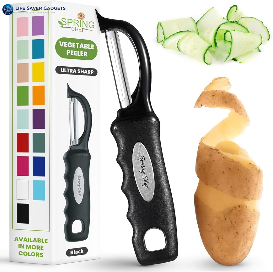 Premium Swivel Vegetable Peeler, Soft Grip Handle and Ultra Sharp Stainless Steel Blades