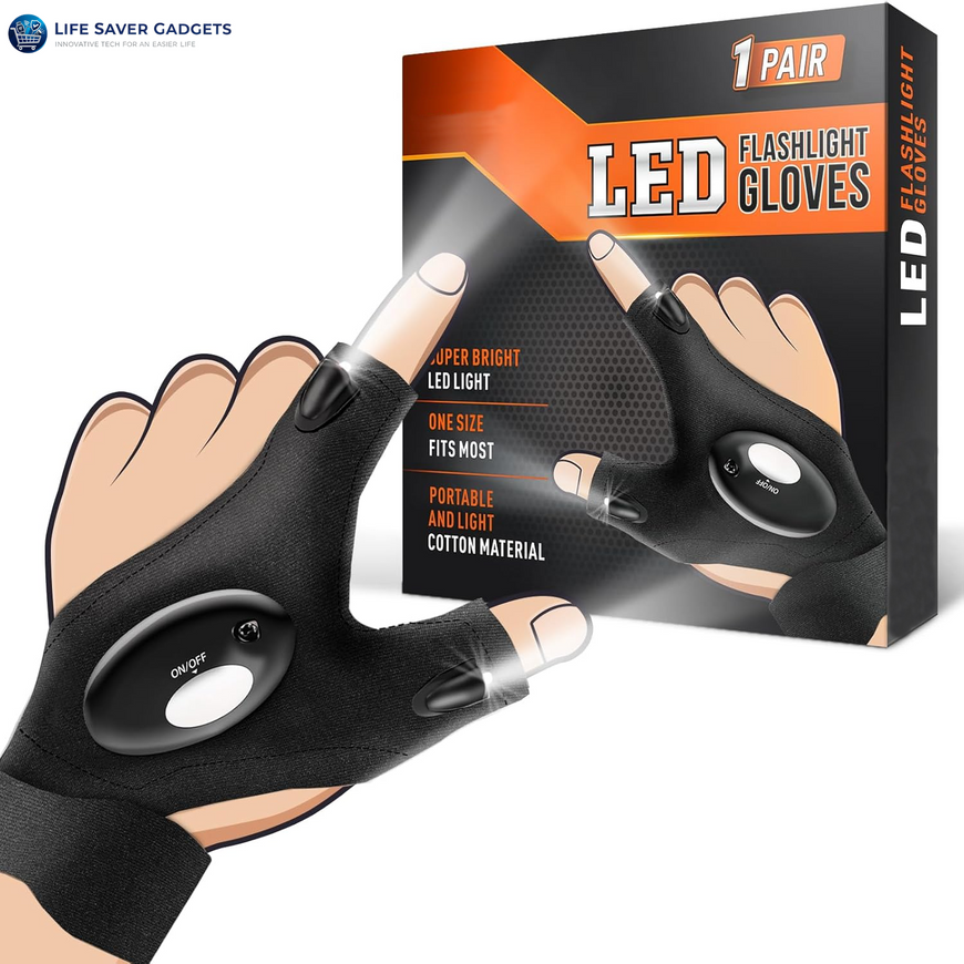 LED Flashlight Gloves: Hands-Free Professional Lighting for Repair & Fishing