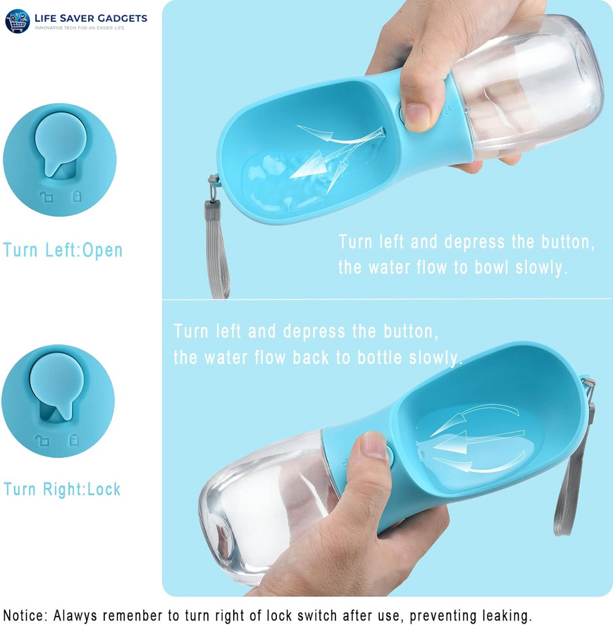 Dog Water Bottle with Food Container, Travel Puppy Water Bowl