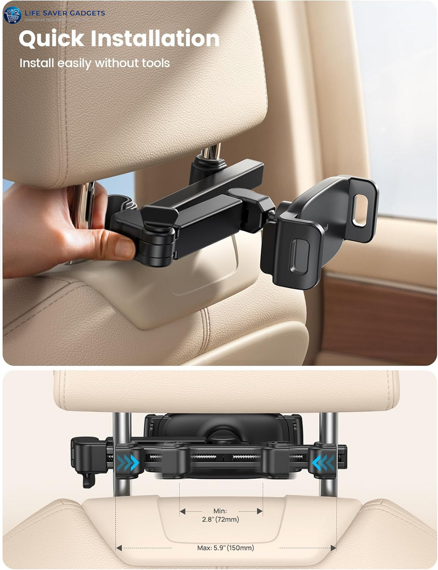Car Tablet Holder - [3 in 1 Extension Arm] Adjustable