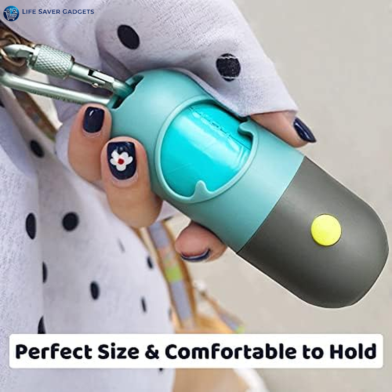 Dog Poop Bag Dispenser with Built-In LED Flashlight