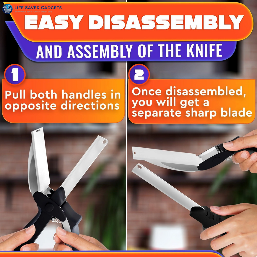 Kitchen Scissors For Food 2 In 1 Cutting Board Scissors & Knife With Locking Mechanism & Stainless Steel Blades