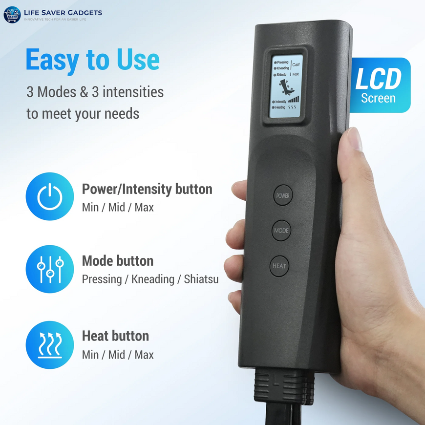 Leg Massager for Circulation, Air Compression Calf Knee Foot Massager with Heat