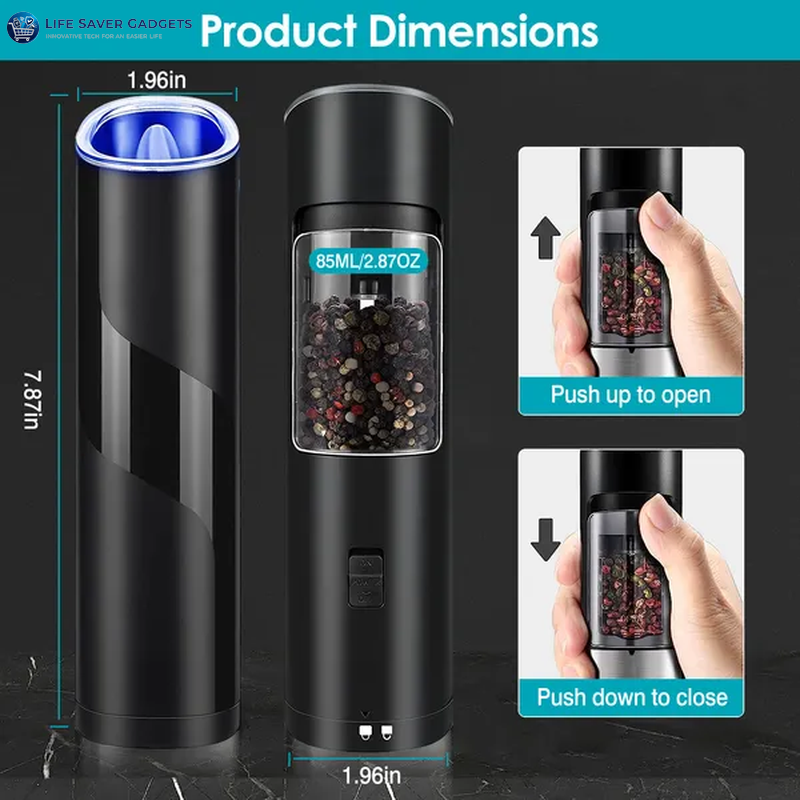 Electric Salt and Pepper Grinder Automatic Gravity Sensor Battery