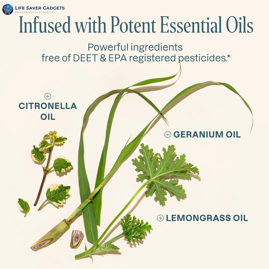 10 Pack Mosquito Repellent Bracelets for Adults & Kids - Natural Deet-Free Bands, Individually Wrapped