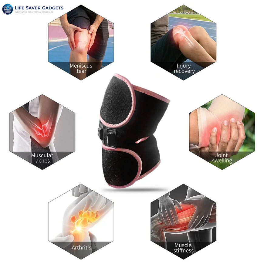 Heated Knee Brace for Arthritis Pain Relief, 3 Adjustable Temperature, Knee Massager with Hea