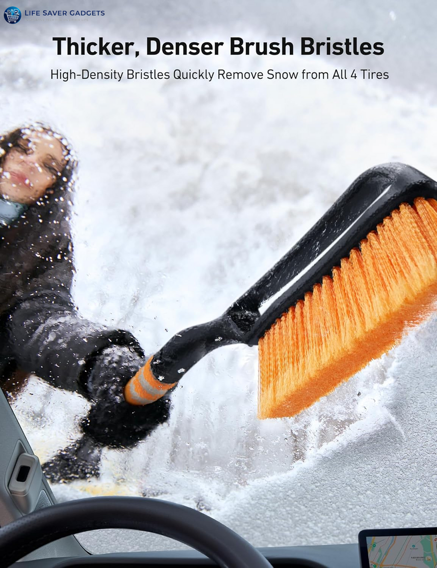 27" Snow Brush and Ice Scrapers for Car Windshield, Detachable Snow Scrapers with Ergonomic Foam Grip