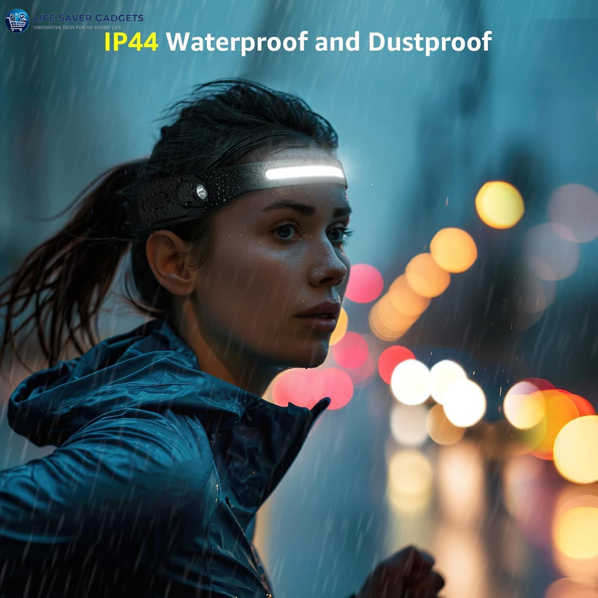 Headlamp - Super Bright LED Head Lamp Rechargeable with 230°Wide Beam, Adjustable Spotlight, Motion Sensor