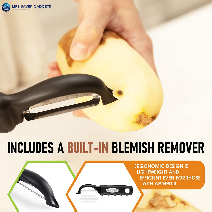 Premium Swivel Vegetable Peeler, Soft Grip Handle and Ultra Sharp Stainless Steel Blades