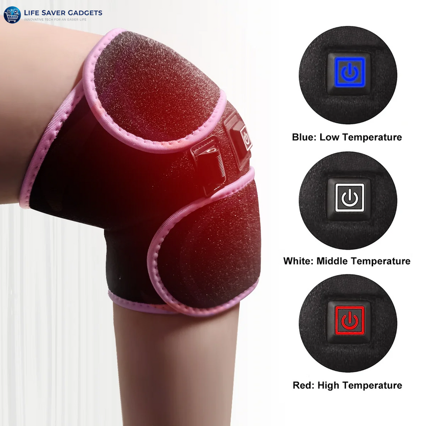 Heated Knee Brace for Arthritis Pain Relief, 3 Adjustable Temperature, Knee Massager with Hea