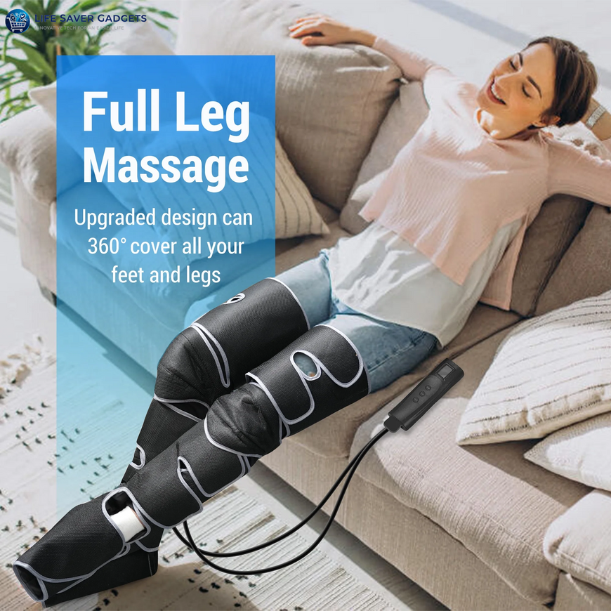Leg Massager for Circulation, Air Compression Calf Knee Foot Massager with Heat