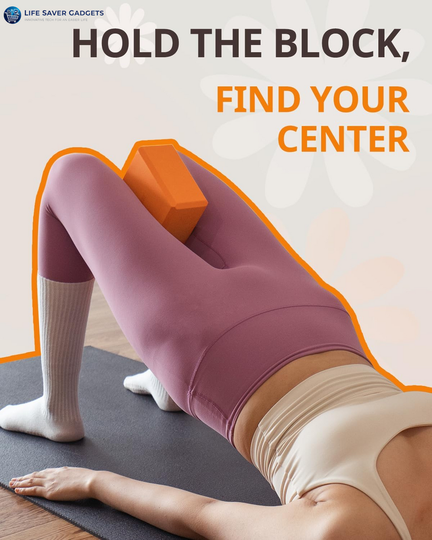 Yoga Blocks 2 Pack, Soft Non-Slip Foam Blocks For Pilates