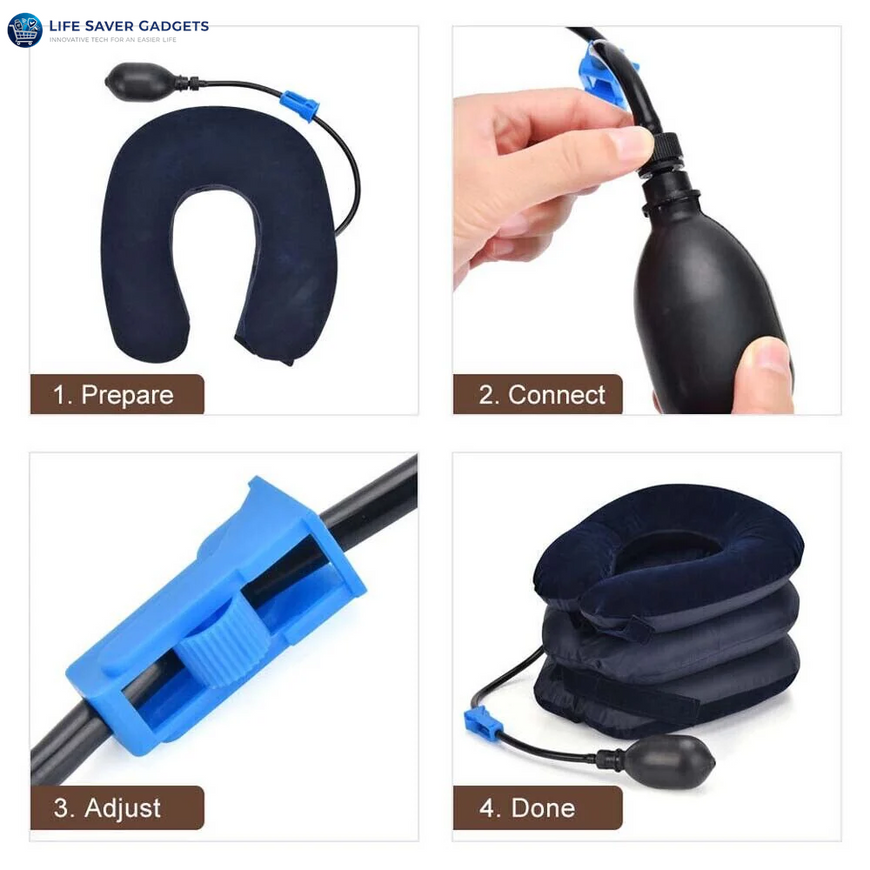 Cervical Neck Traction Device Collar Brace Support Pain Relief Stretcher Therapy
