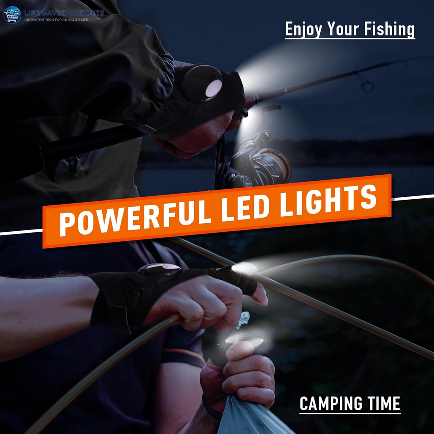 LED Flashlight Gloves: Hands-Free Professional Lighting for Repair & Fishing