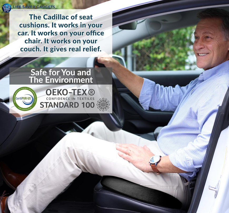 Premium Gel & Memory Foam Seat Cushion – Doctor Recommended Office Chair Cushion