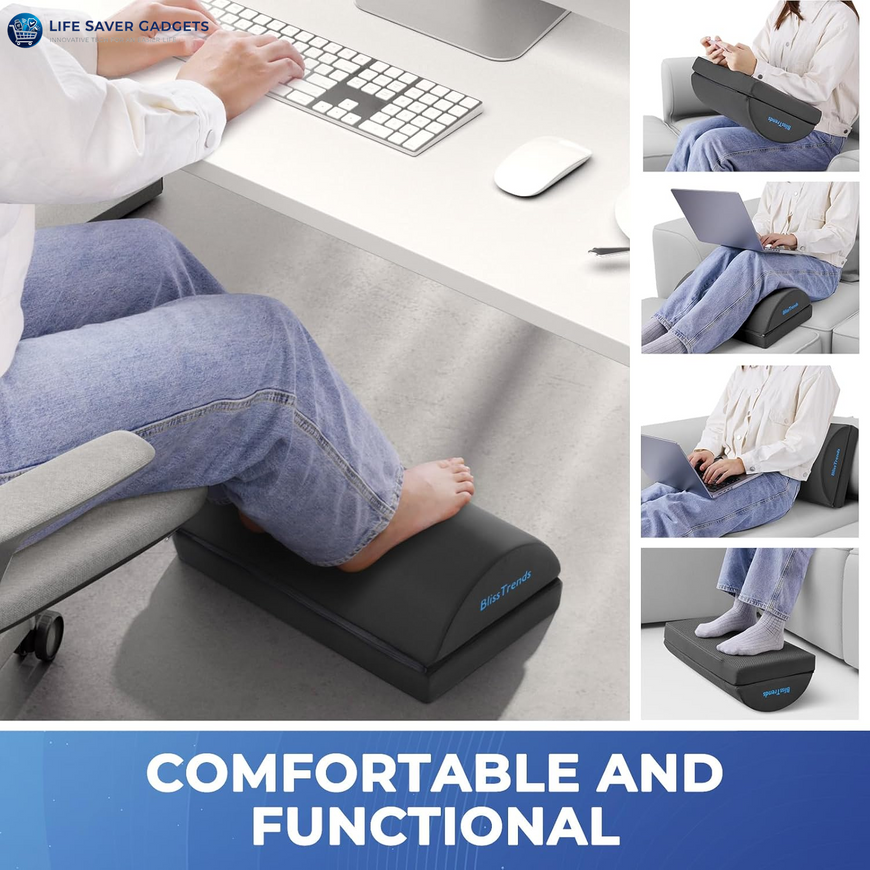 Foot Rest for under Desk at Work-Versatile Foot Stool with Washable Cover