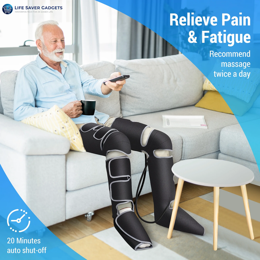 Leg Massager for Circulation, Air Compression Calf Knee Foot Massager with Heat