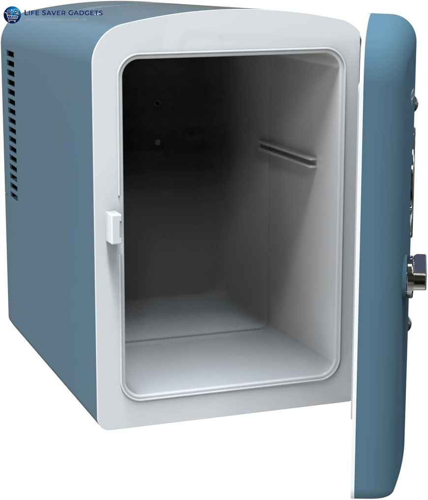 Retro 9-Can Mini Personal Fridge Portable Cooler for Car, Office