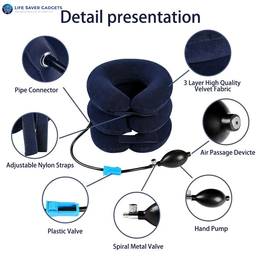 Cervical Neck Traction Device Collar Brace Support Pain Relief Stretcher Therapy