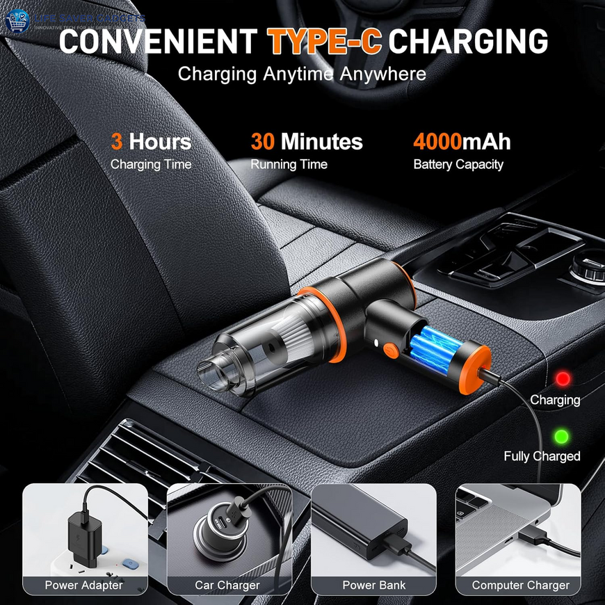 Handheld Car Vacuum Cleaner, 11000PA Vacuum Cleaner & Air Duster, 120W High Power