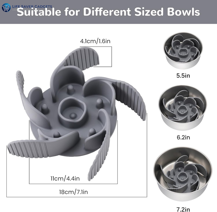 Cuttable Slow Feeder Dog Bowls Insert with Suction Cups for Medium & Large Dogs
