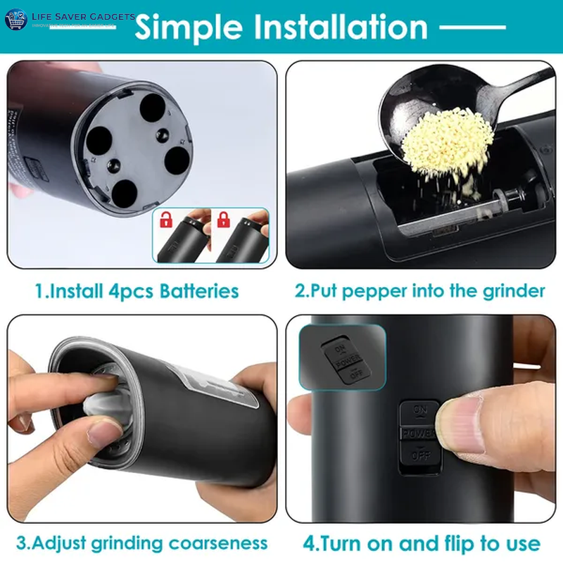Electric Salt and Pepper Grinder Automatic Gravity Sensor Battery
