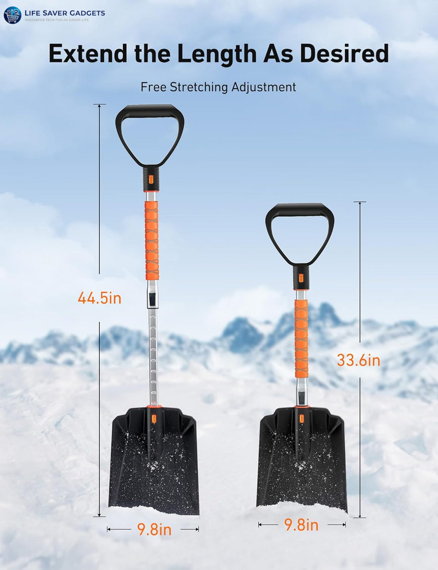 Lightweight Snow Shovel for Driveway, Extendable Snow Shovel 