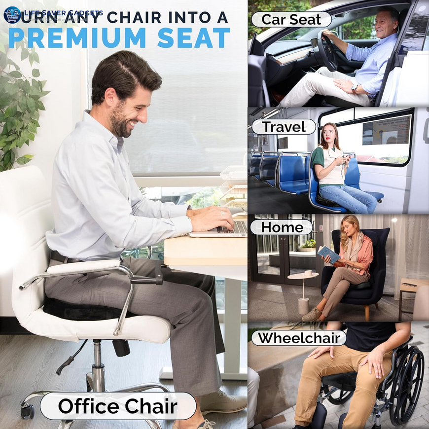 Premium Gel & Memory Foam Seat Cushion – Doctor Recommended Office Chair Cushion