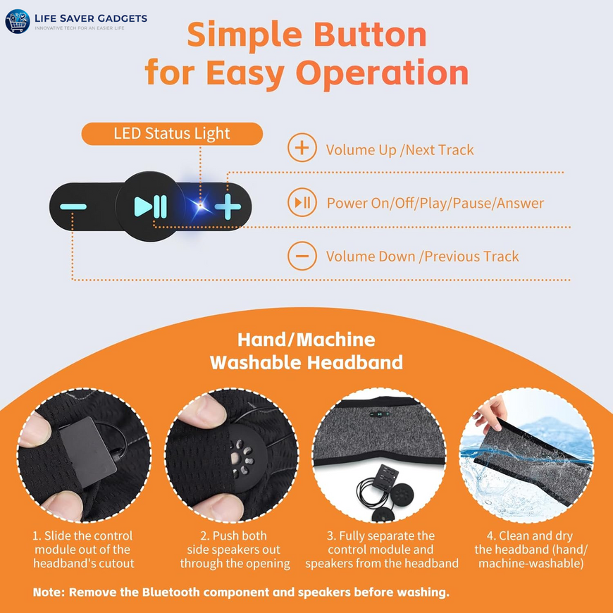 Sleep Headphones Bluetooth 6.0 Headband