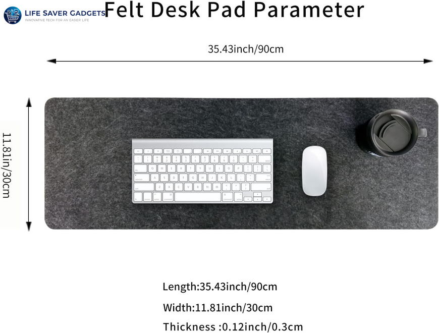 Felt Desk Mat | Computer Mat for Desk(36X12Inches)
