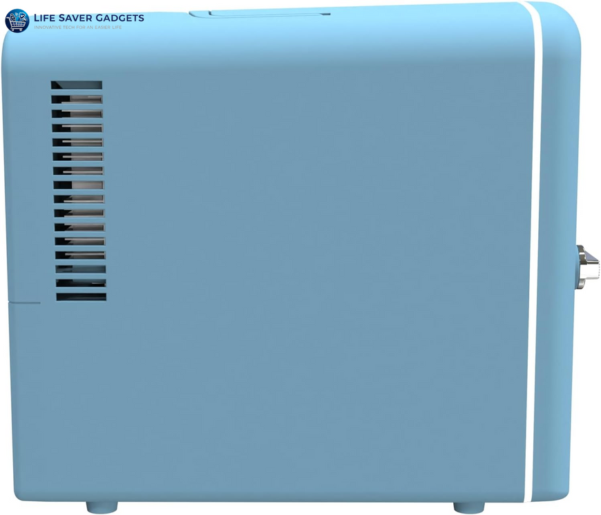 Retro 9-Can Mini Personal Fridge Portable Cooler for Car, Office