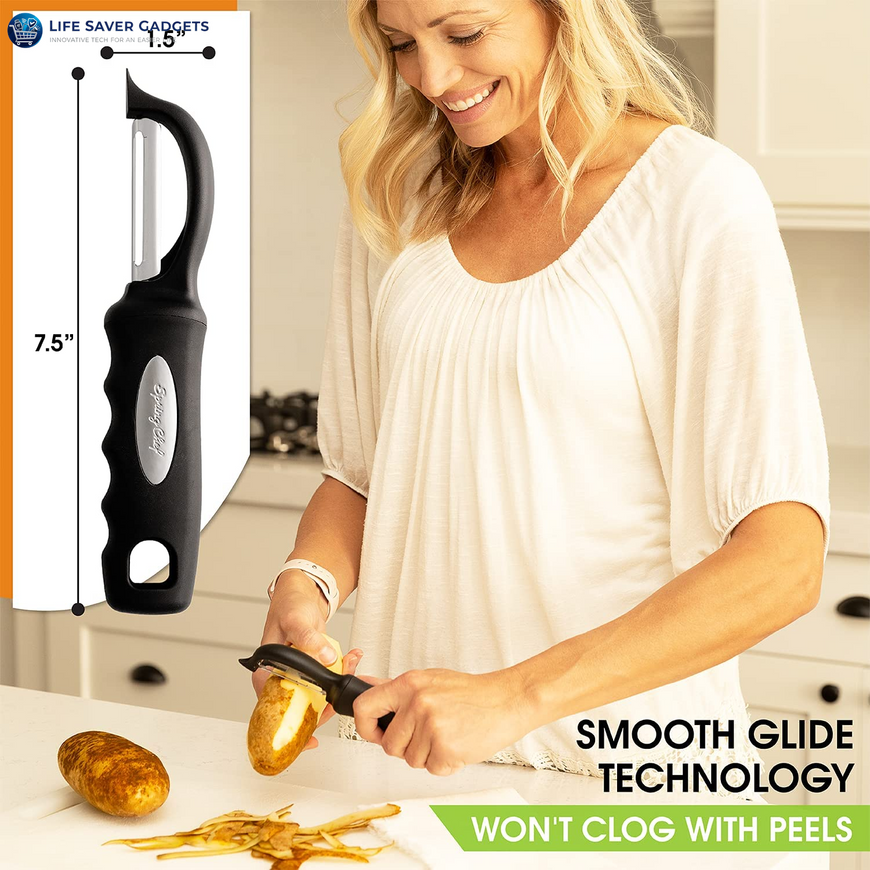 Premium Swivel Vegetable Peeler, Soft Grip Handle and Ultra Sharp Stainless Steel Blades