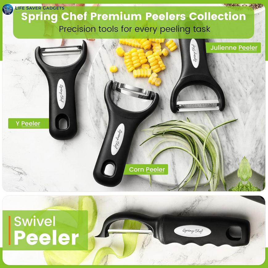 Premium Swivel Vegetable Peeler, Soft Grip Handle and Ultra Sharp Stainless Steel Blades