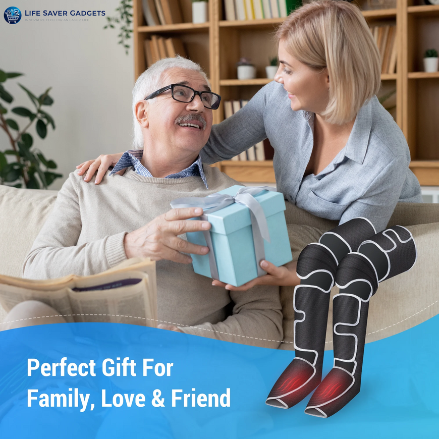 Leg Massager for Circulation, Air Compression Calf Knee Foot Massager with Heat