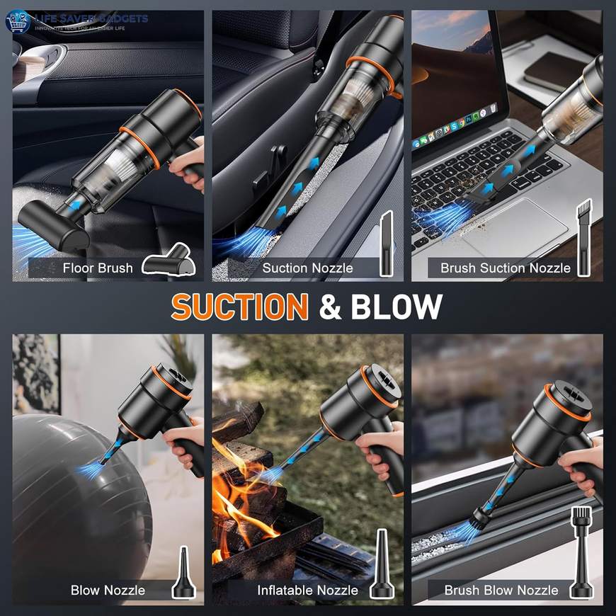 Handheld Car Vacuum Cleaner, 11000PA Vacuum Cleaner & Air Duster, 120W High Power