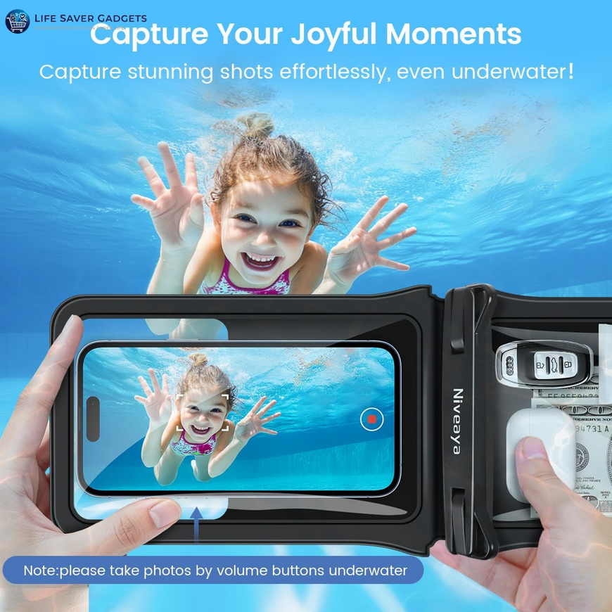 Double Space Waterproof Phone Pouch (2-Pack) - Phone Case Dry Bag for Beach, Kayak, Cruise Travel Essentials