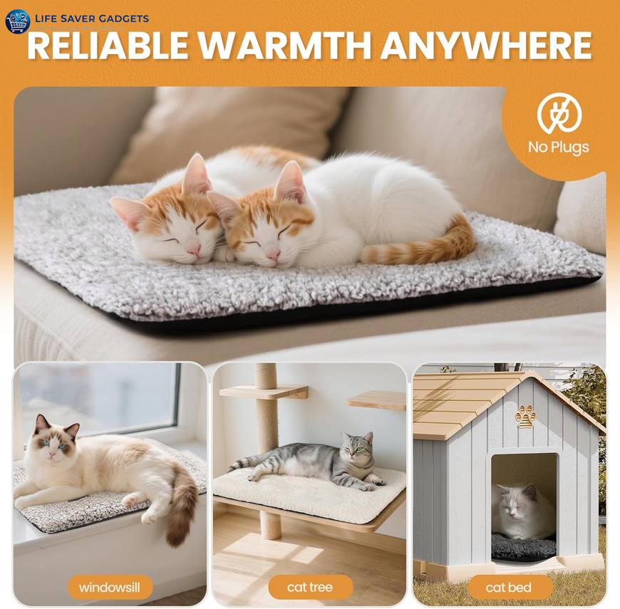 Self Warming Cat Bed Self Heating Cat Dog Mat 