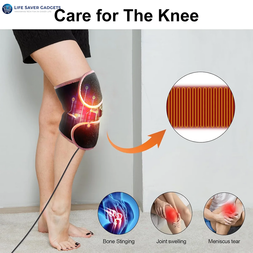 Heated Knee Brace for Arthritis Pain Relief, 3 Adjustable Temperature, Knee Massager with Hea