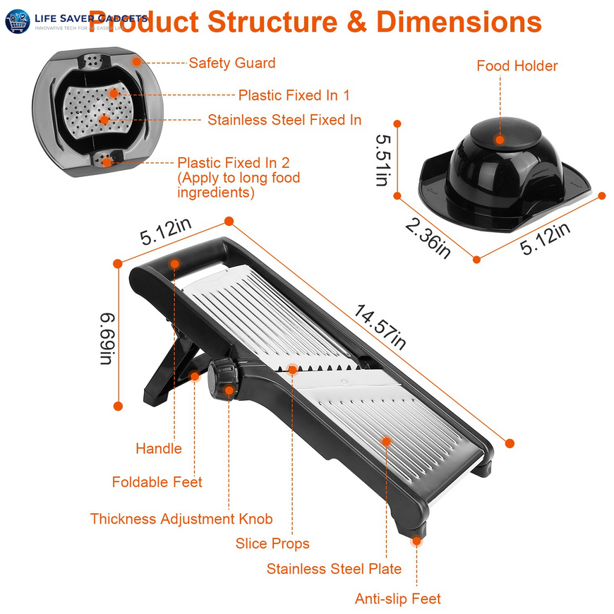 Stainless Steel Food and Vegetable Slicer Fruit Chopper