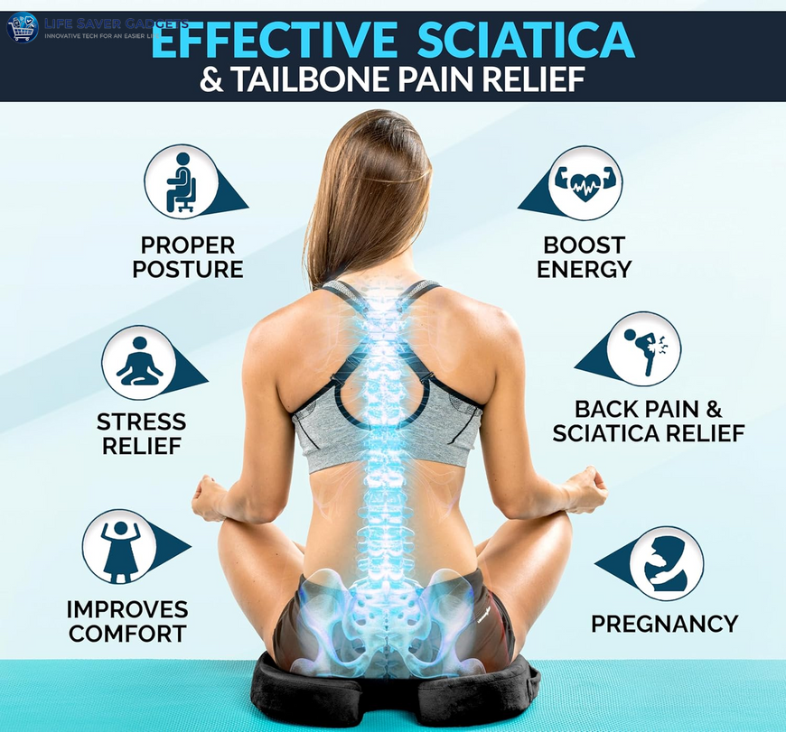 Premium Gel & Memory Foam Seat Cushion – Doctor Recommended Office Chair Cushion