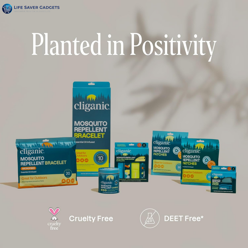 10 Pack Mosquito Repellent Bracelets for Adults & Kids - Natural Deet-Free Bands, Individually Wrapped