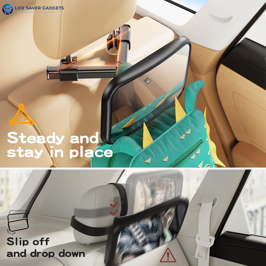 Baby Car Mirror for Baby Hook Clip Design Never Shake Baby Mirror for Car Seat 