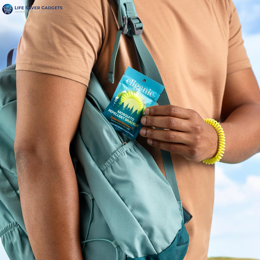 10 Pack Mosquito Repellent Bracelets for Adults & Kids - Natural Deet-Free Bands, Individually Wrapped