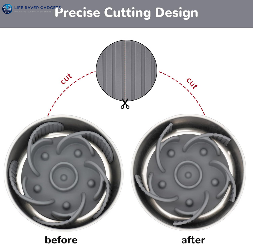 Cuttable Slow Feeder Dog Bowls Insert with Suction Cups for Medium & Large Dogs